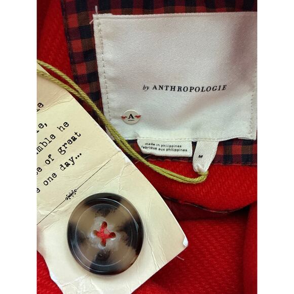 Anthropologie Sascha Asymmetrical Jacket Bright Red Size Medium - Picture 8 of 13